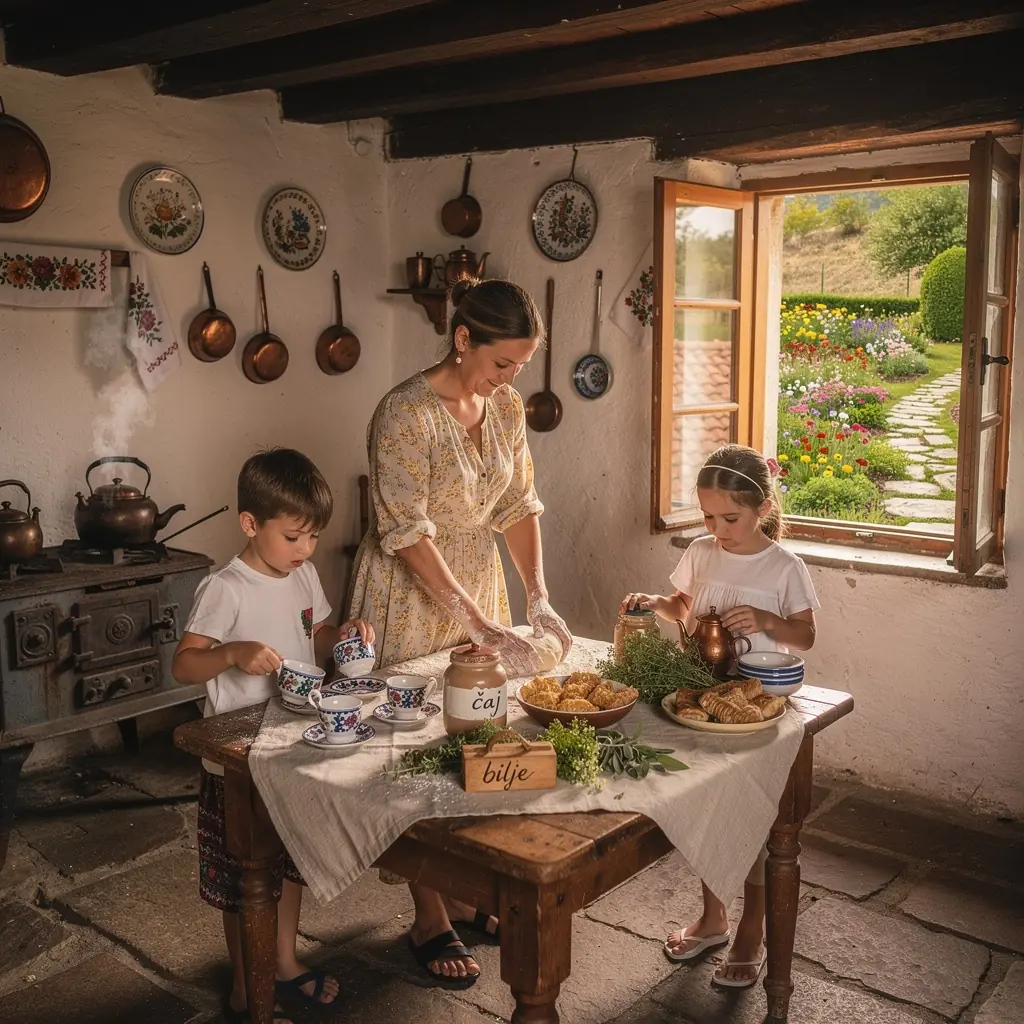 Prikaz tradicionalnog načina posluživanja čaja.