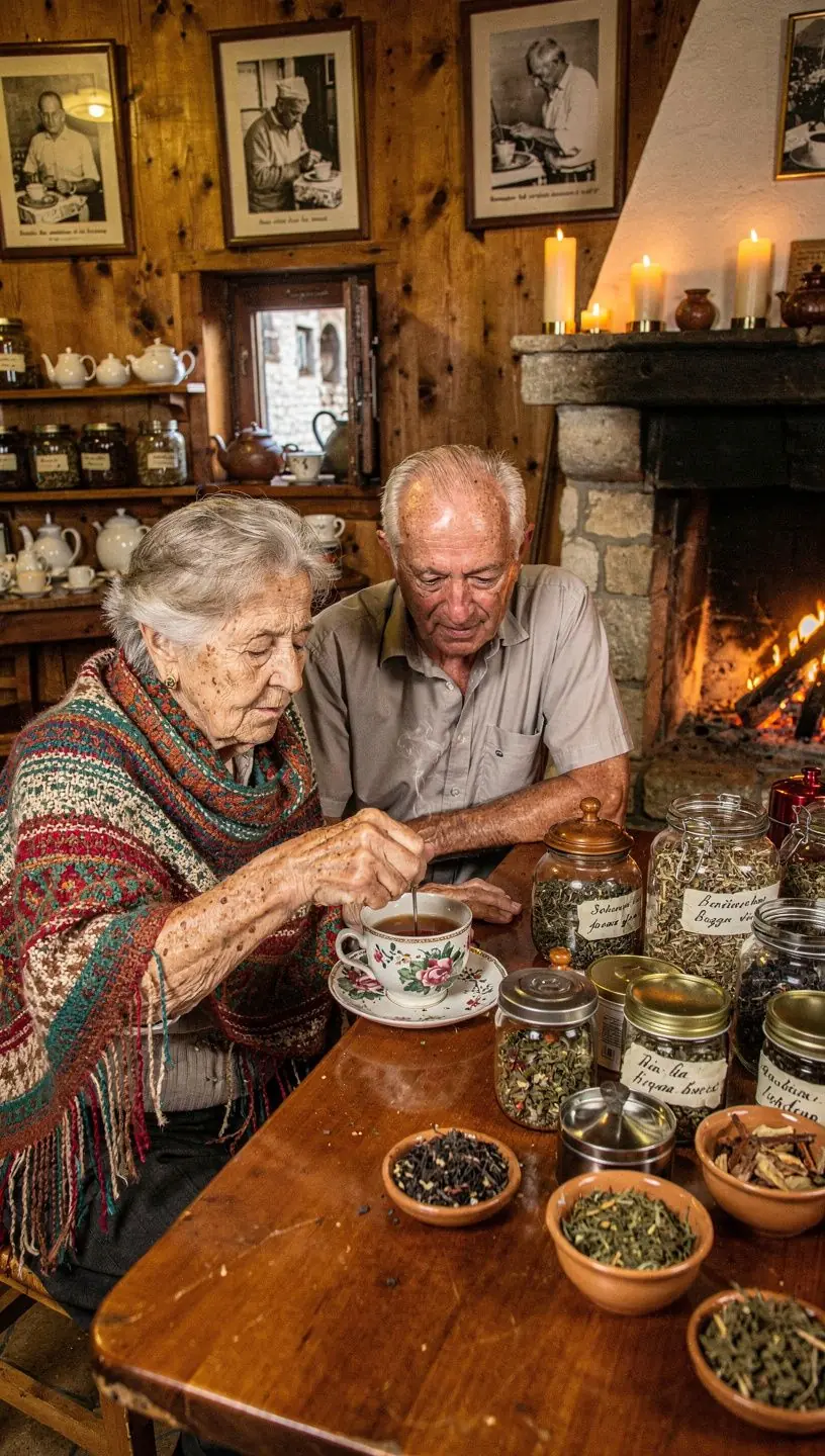 Čajna ceremonija s obiteljskim članovima u predivnoj prirodi.