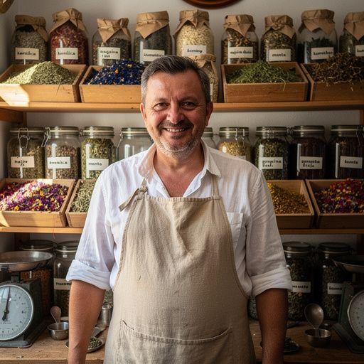 Svježe ubrane biljke za čaj na planinskoj livadi.